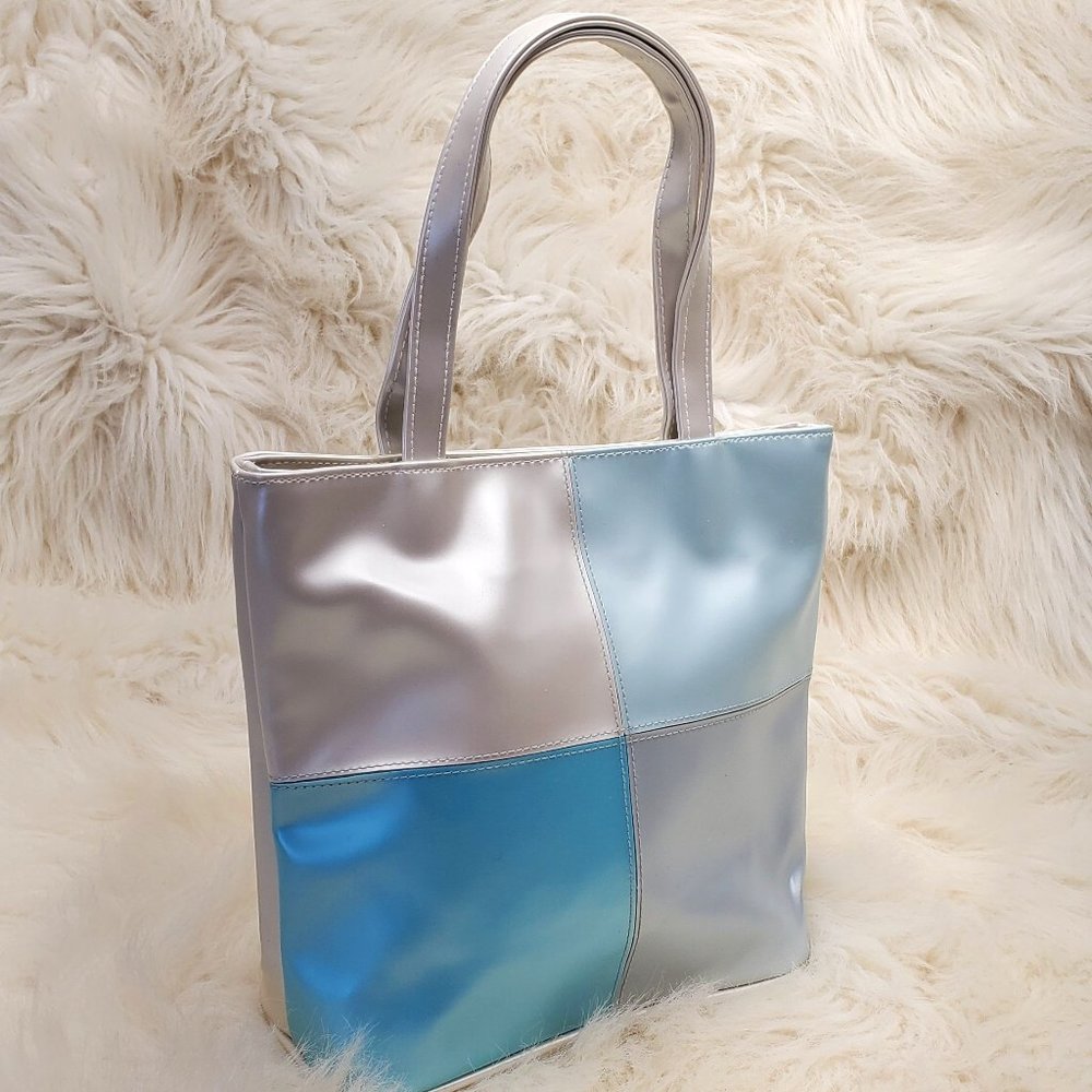 Simple Gray/Silver/Turquoise AVON Tote Handbag